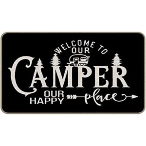 Welcome to Our Camper Our Happy Place Felpudo decorativo_1