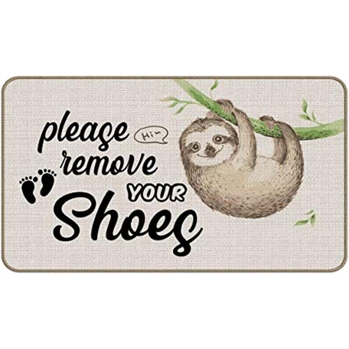Please Remove Your Shoes Felpudo decorativo para