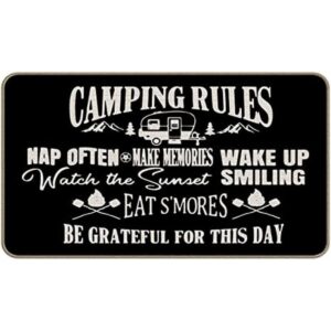 Camper Rules Felpudo decorativo para interiores y_1