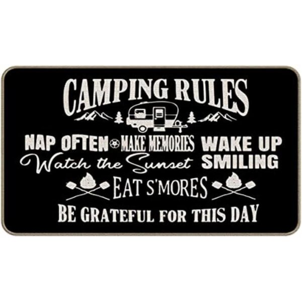 Camper Rules Felpudo decorativo para interiores y_1