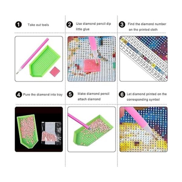 Kit de pintura de diamantes de pastor alemán con bandera