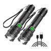 Paquete de 2 linternas LED brillantes XHP50 USB potentes_1