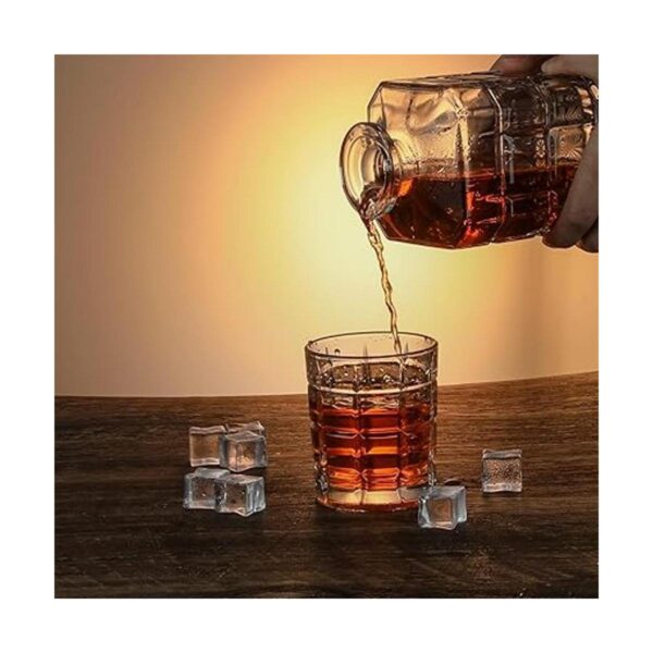 Juego de 4 decantadores de whisky con vasos vasos de