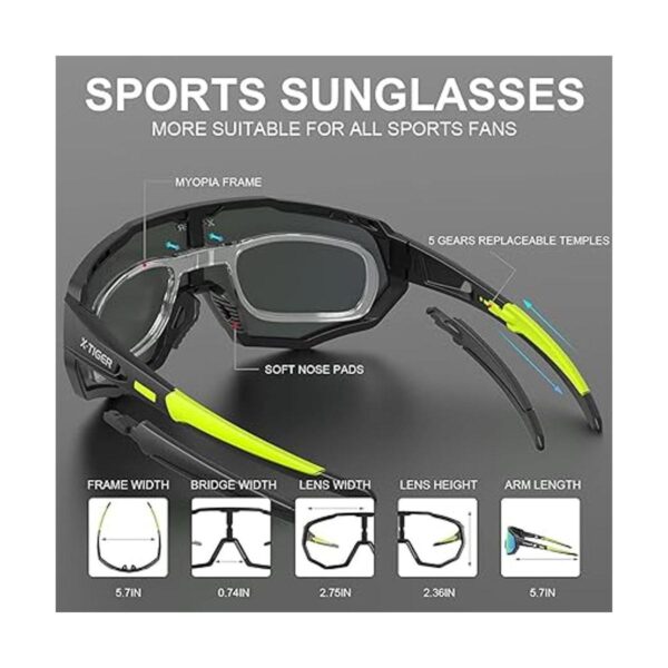 XTIGER Gafas de sol deportivas polarizadas con 3 o 5_3