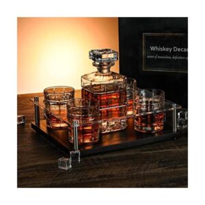 Juego de 4 decantadores de whisky con vasos vasos de