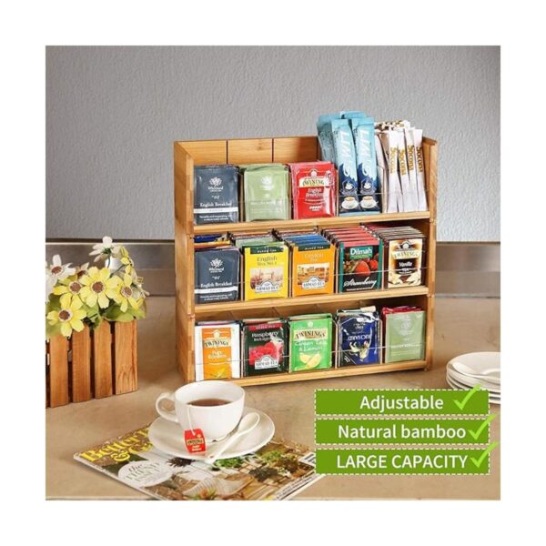 BambooBolsa de té organizadorcaja de almacenamiento