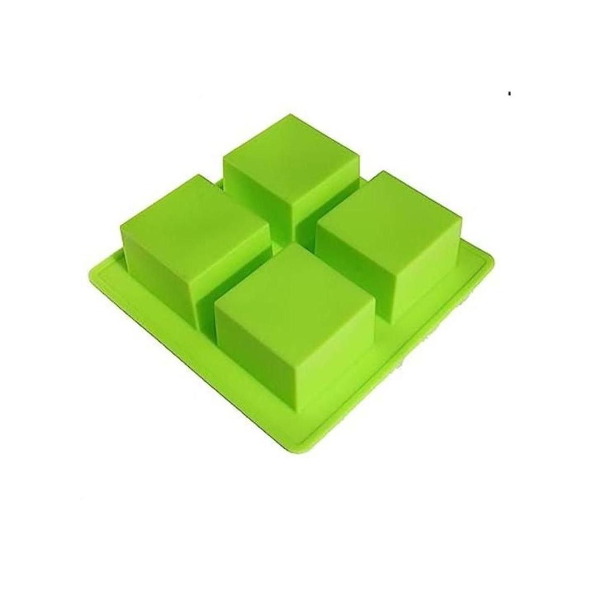 xhaibei flexible 4Cavity cuadrado Jabón Loción Bar Mold