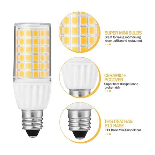 Paquete de 2 bombillas LED T4 JD de 5 W E11 regulables_2