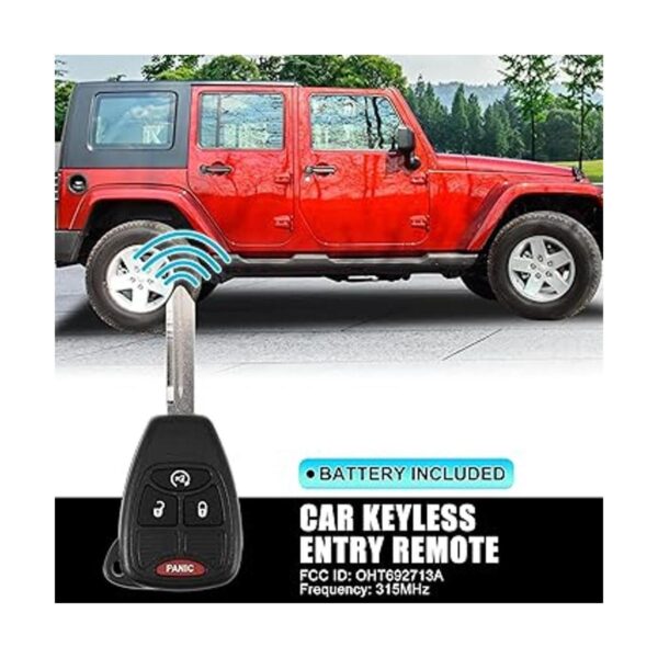 X AUTOHAUX 2 llaveros de repuesto para Jeep Wrangler_2