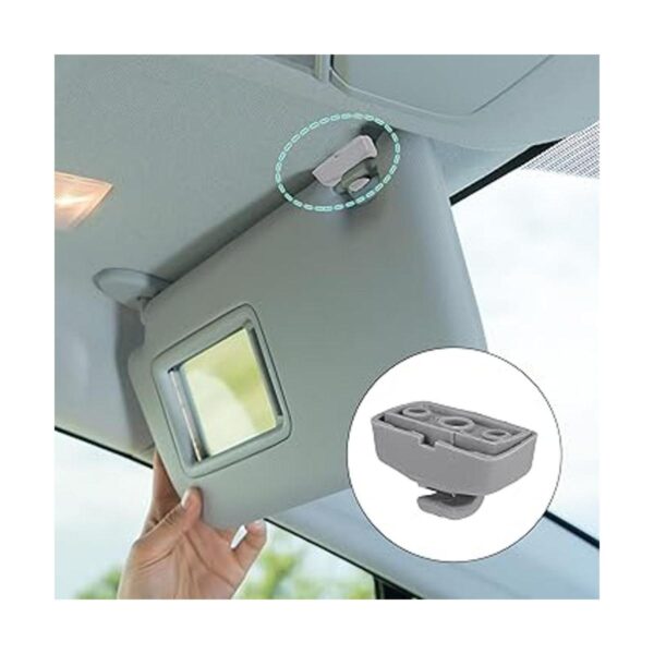 X AUTOHAUX Gancho de plástico gris para visera solar para_2
