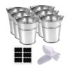 6 cubos de metal con calcomanías de pizarra y cucharas de_1