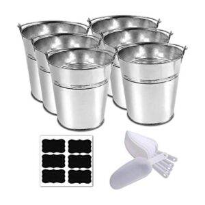 6 cubos de metal con calcomanías de pizarra y cucharas de_1