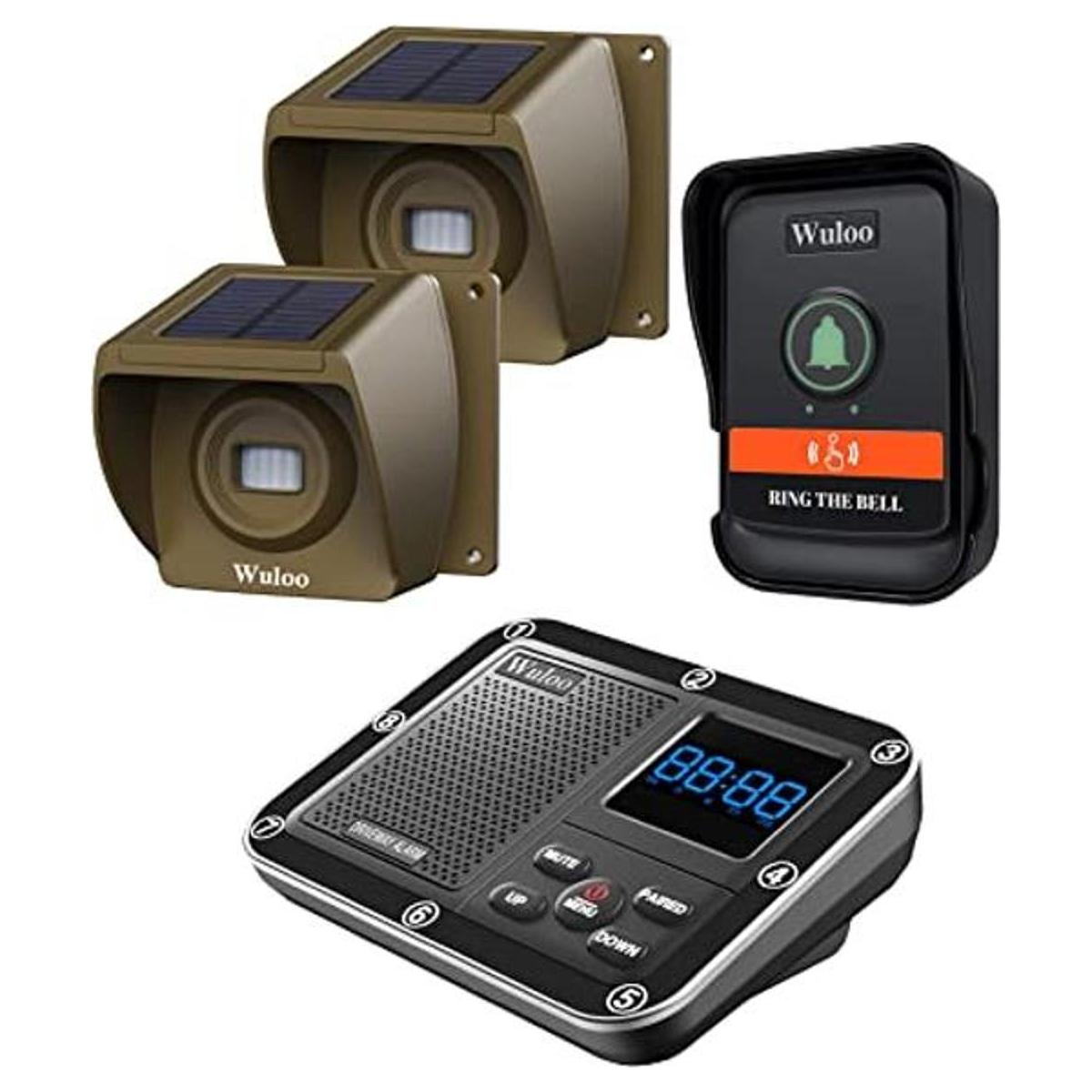 Alarma solar inalámbrica para entrada con parte de timbre