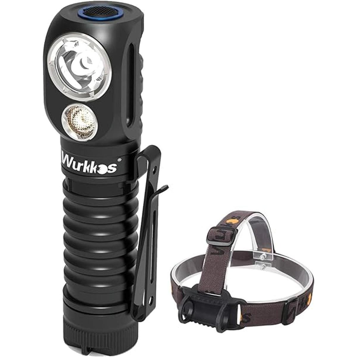 Wurkkos Linterna de ángulo recto HD20 recargable con foco