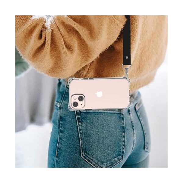 Wuwedo Funda transparente para iPhone 13 con correa_2