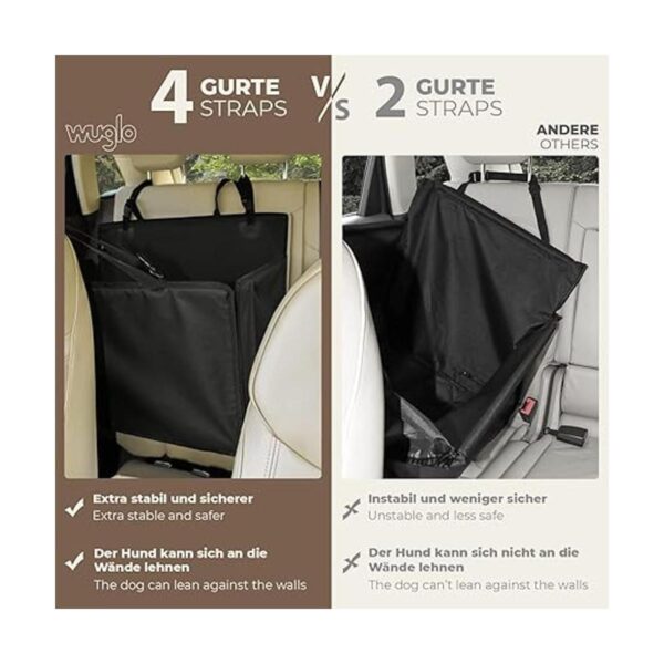 Wuglo Asiento de coche extra estable para perros Asiento