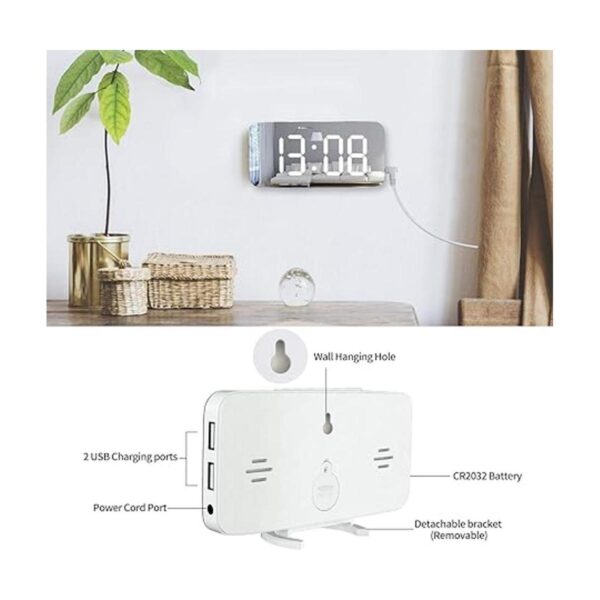 WulaWindy Reloj despertador digital gran pantalla LED de_6
