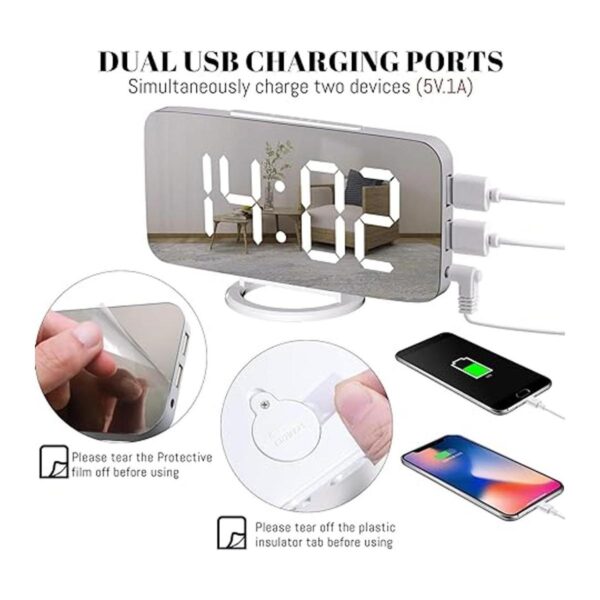 WulaWindy Reloj despertador digital gran pantalla LED de_5