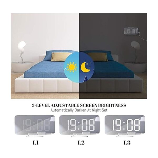 WulaWindy Reloj despertador digital gran pantalla LED de_4