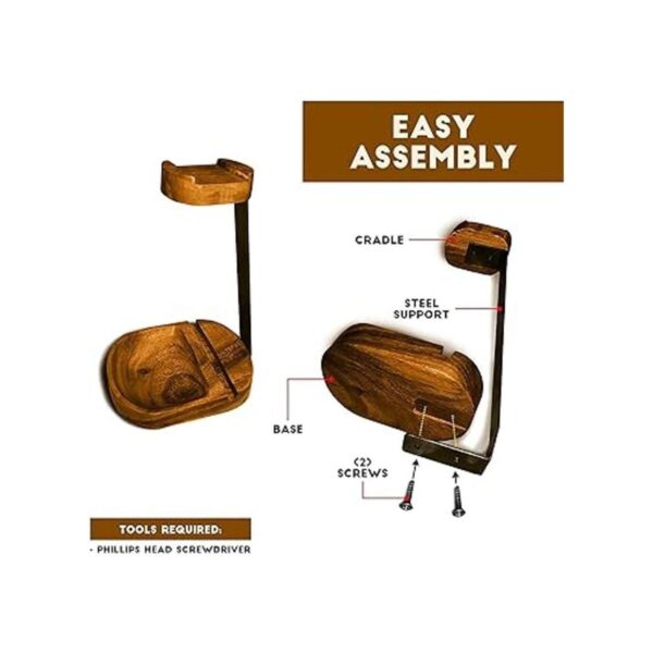 Wrightmart Soporte para auriculares de madera soporte_2