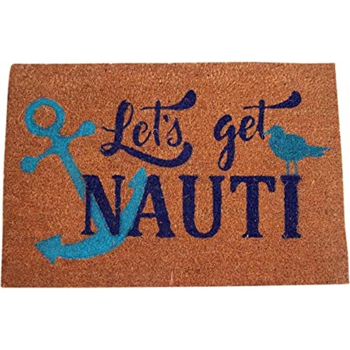 Lets Get Nauti con diseño de ancla para puerta fibra de