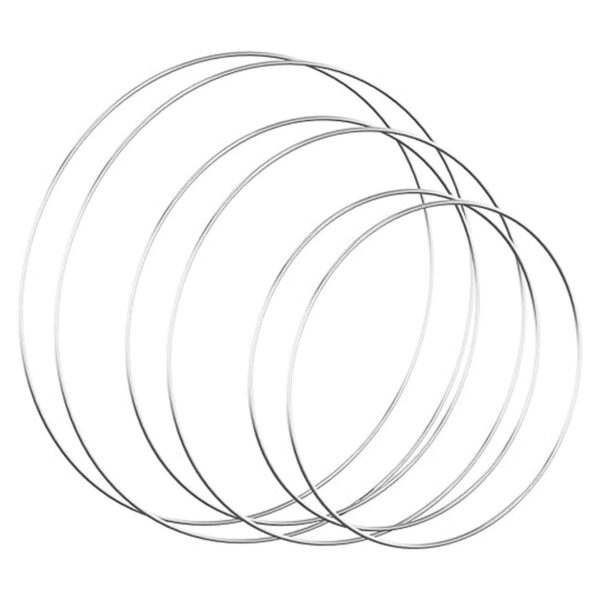 Worown 6 aros de metal plateado de 8 10 12 pulgadas para_1