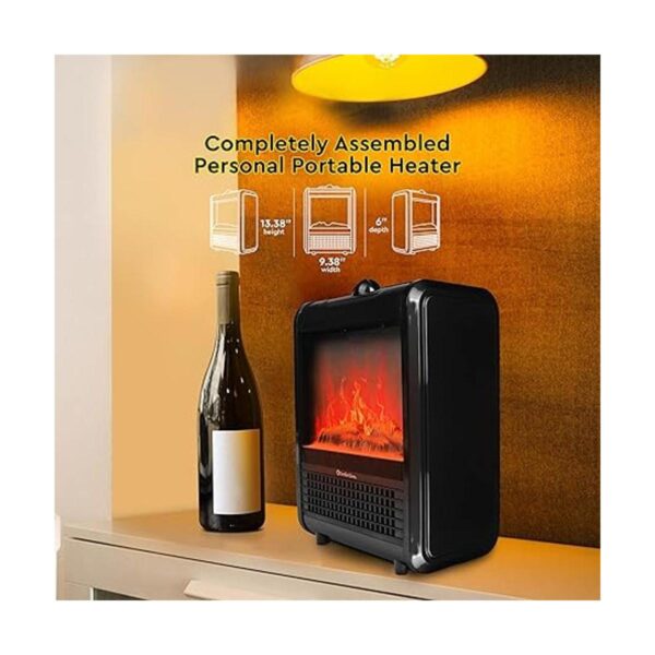 Comfort Zone CZFP1BK Mini calentador de chimenea de