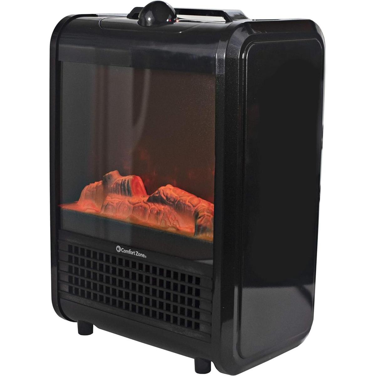 Comfort Zone CZFP1BK Mini calentador de chimenea de