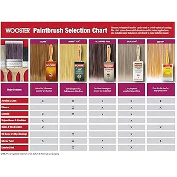 Wooster Brush 5220 Brocha plana de punta plateada de 2_3