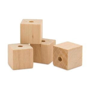 Woodpeckers Cuentas cuadradas de madera de 1 pulgada con