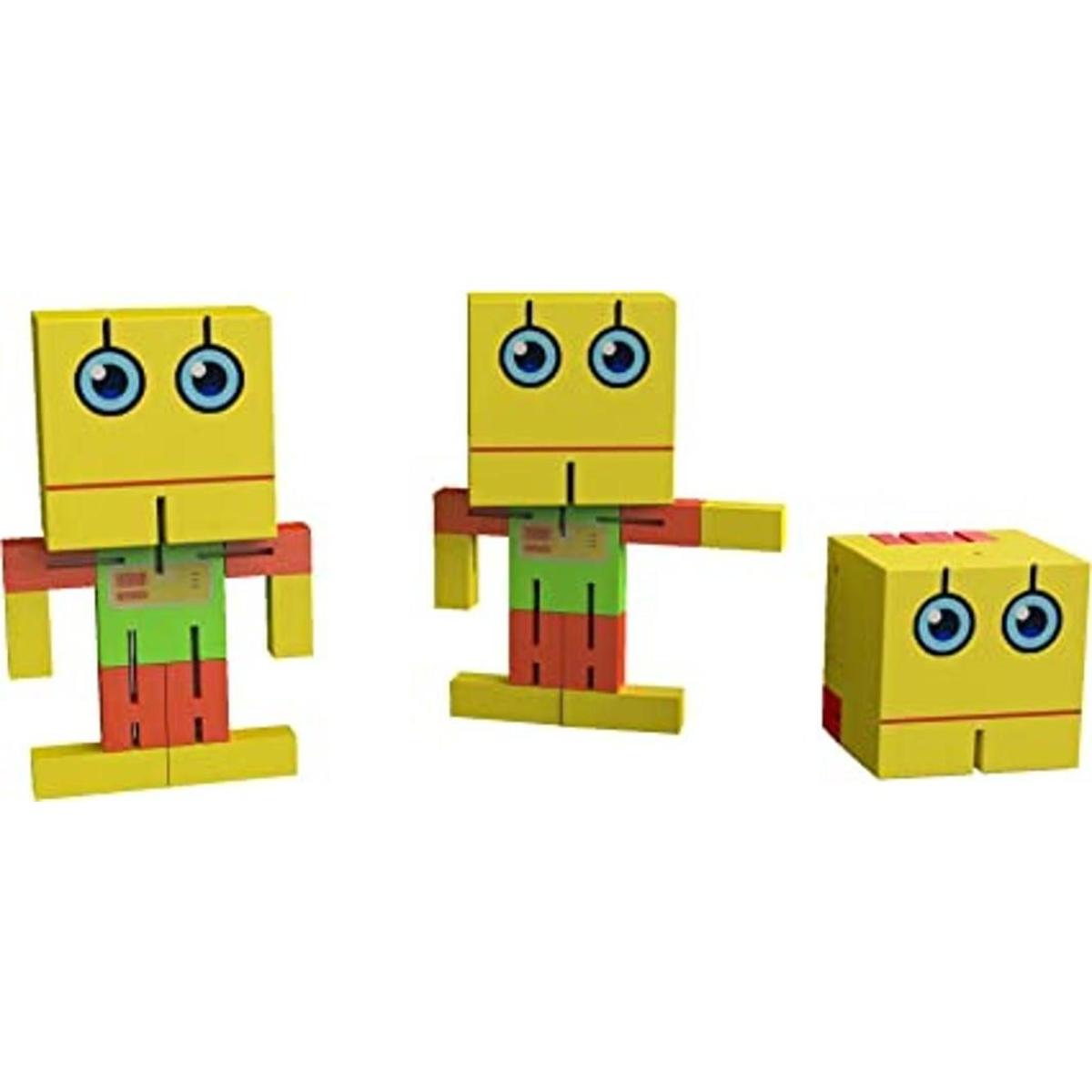 Wood Robotics Juguete robot de madera cubo cubo cubo