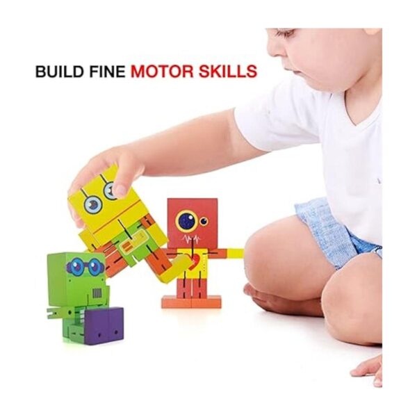 Wood Robotics Juguete robot de madera cubo cubo cubo_5