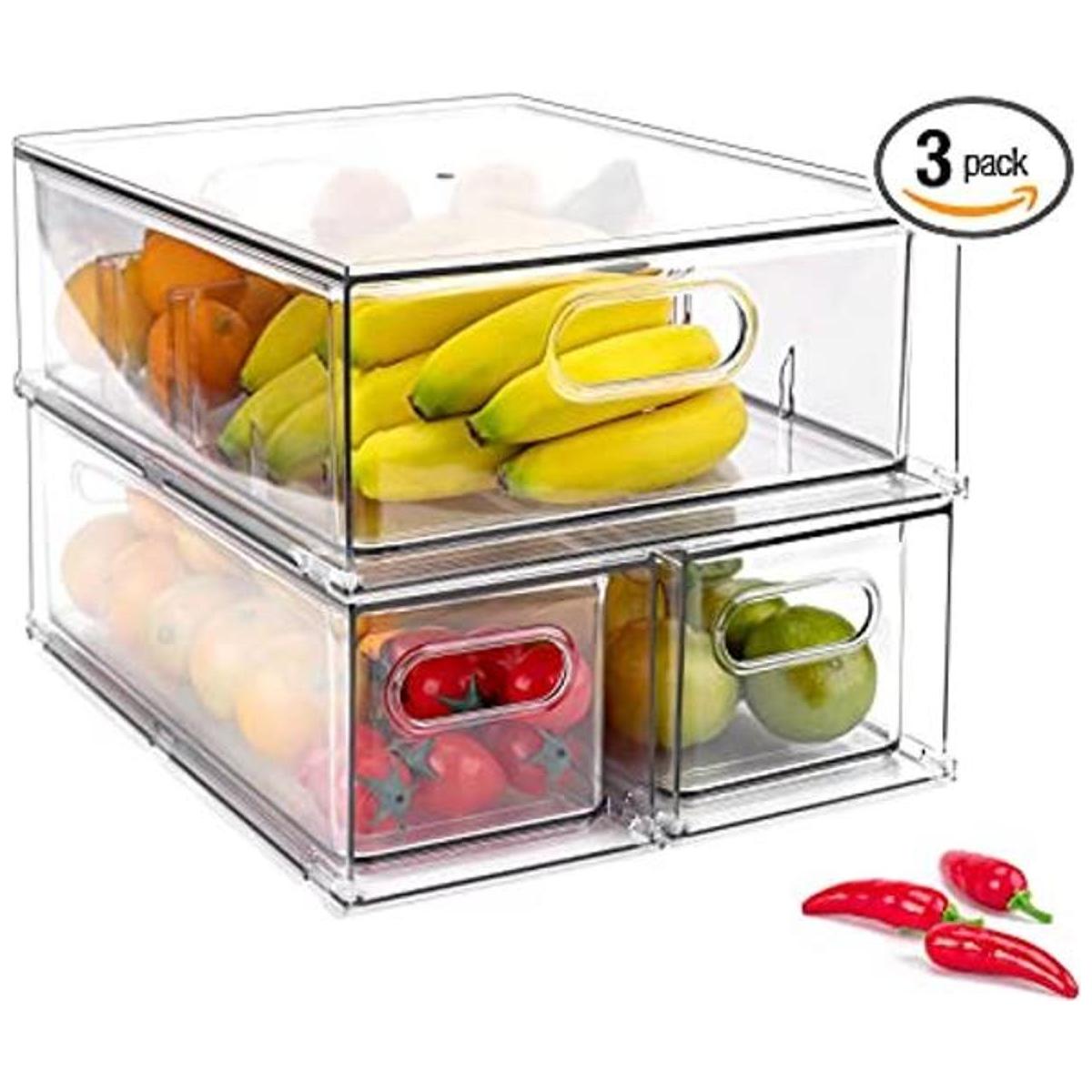 Wonlooker Contenedores organizadores de refrigerador con