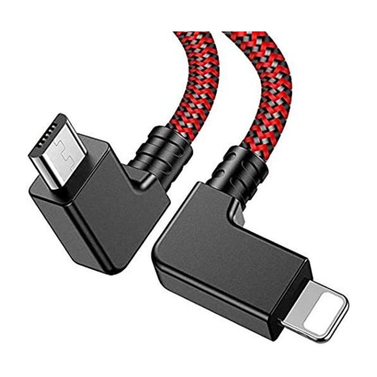 Wondrux Cable de datos micro USB a iOS OTG de 90 grados