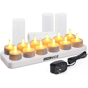 WoneNice Velas de té recargables no necesitan baterías