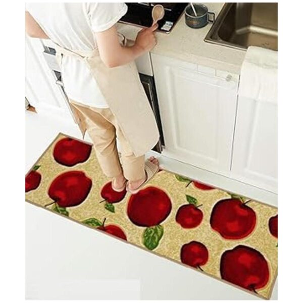 Wolala Home Alfombra de cocina de manzana roja esteras de_2