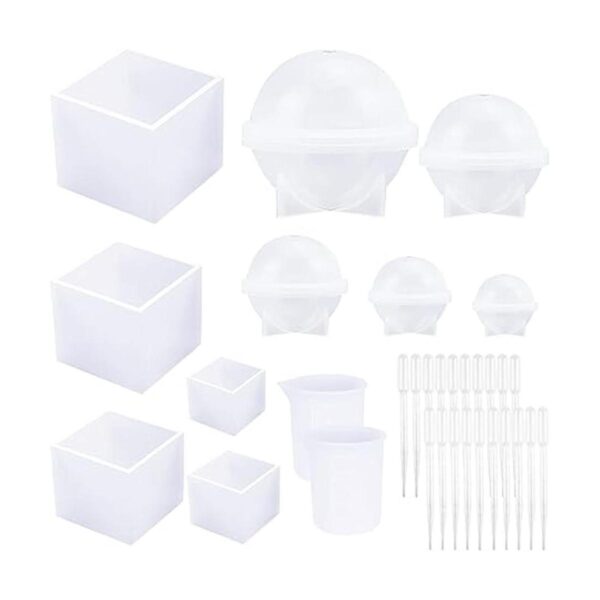Woohome 32 moldes de resina de silicona con esfera de