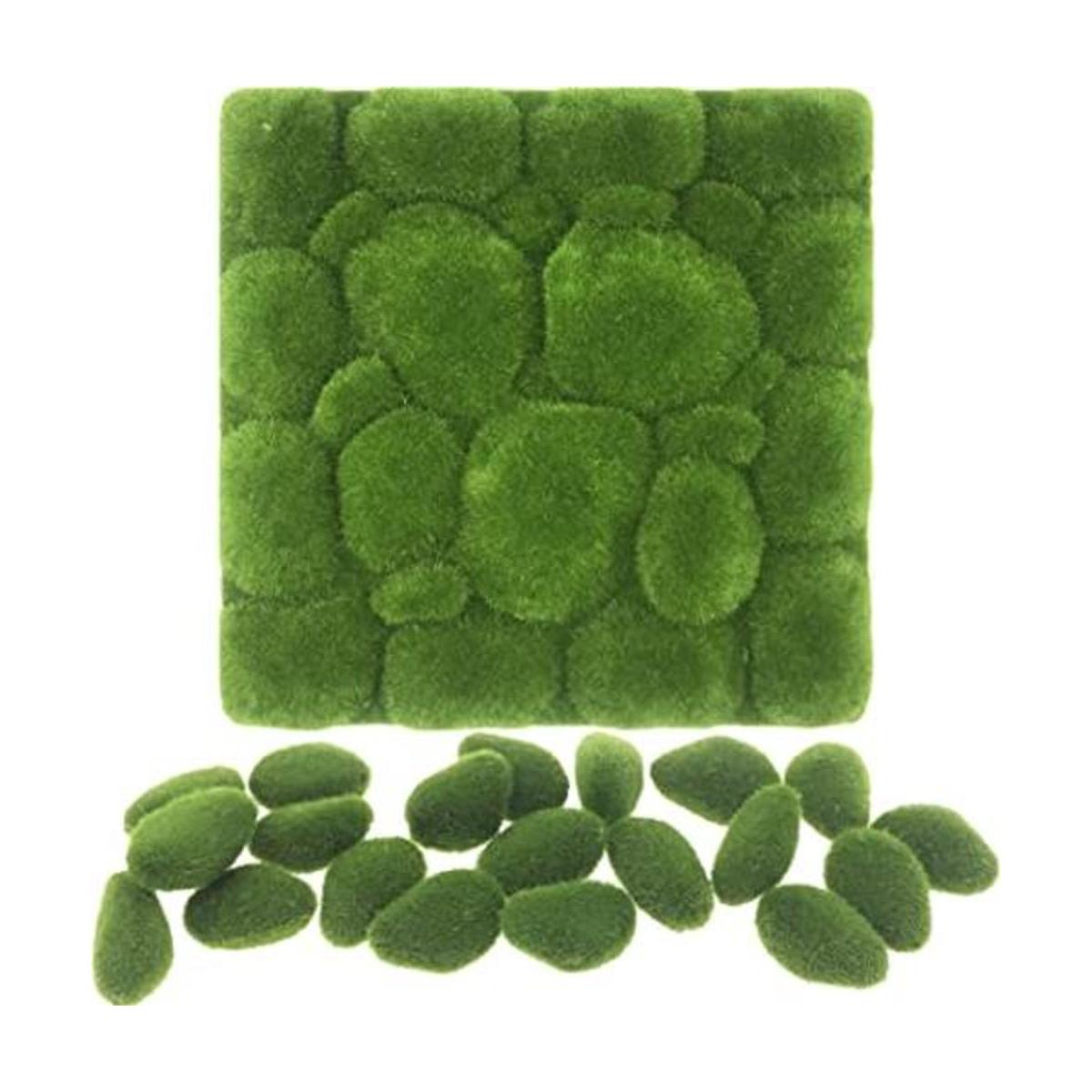 Woohome Juego de 20 rocas artificiales de musgo