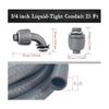 LiquidTight Conduit 34inch 25 Foot Flexible Non Metallic
