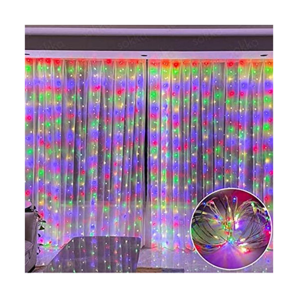 300 luces de cadena de Navidad LED para interiores y