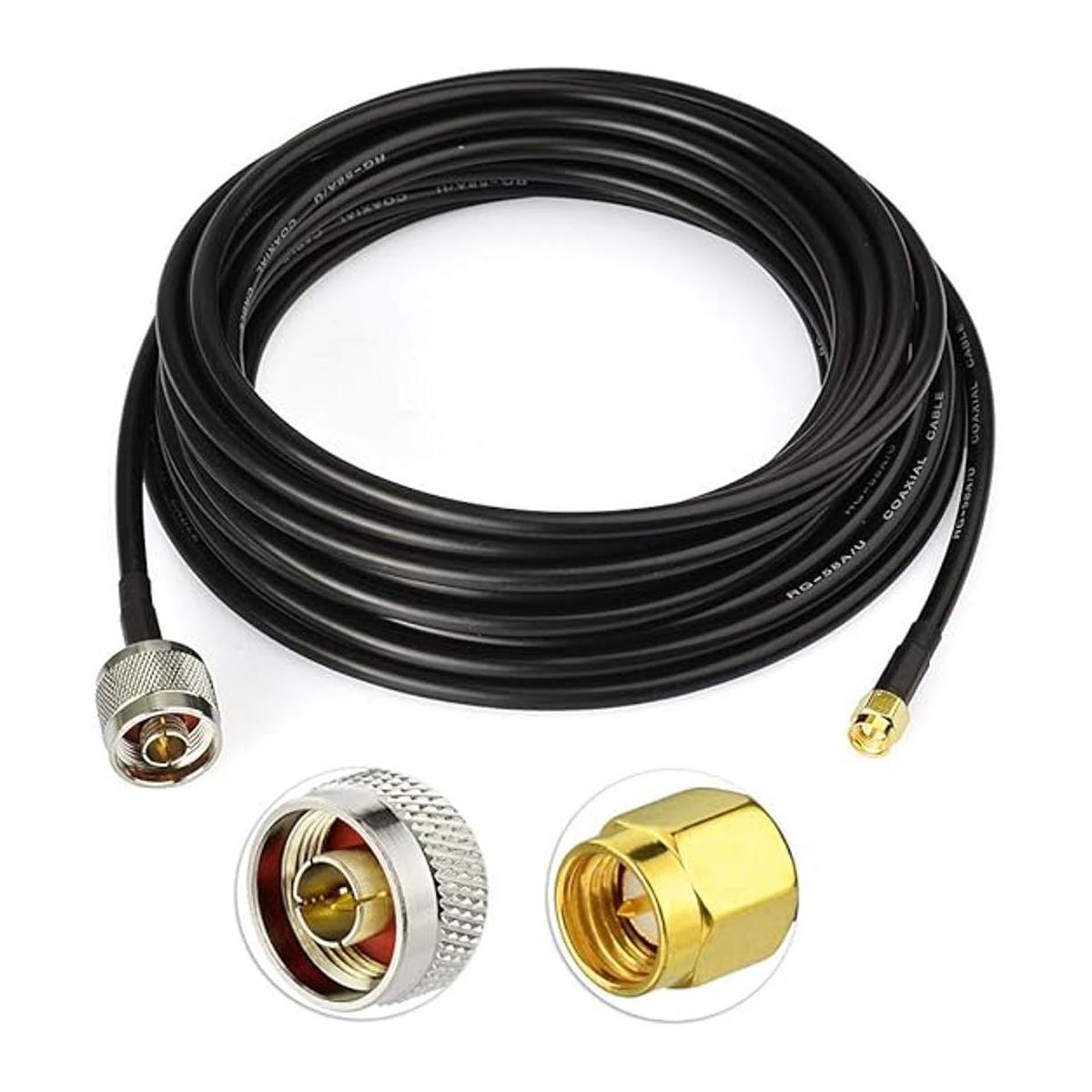 Wlaniot Cable RG58 de baja pérdida N macho a SMA macho