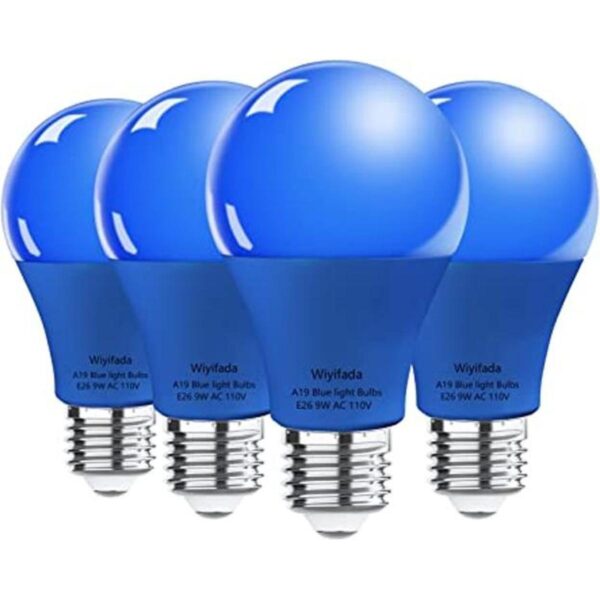 Paquete de 4 bombillas LED azules Wiyifada A19 E26 110_1