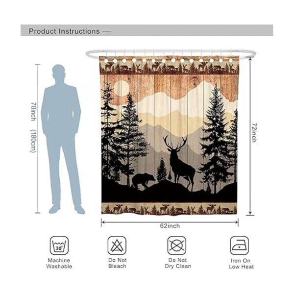 Witzest Cortinas de ducha de estilo rústico para baño