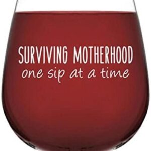 Surviving Motherhood Vaso de vino divertido El mejor_1