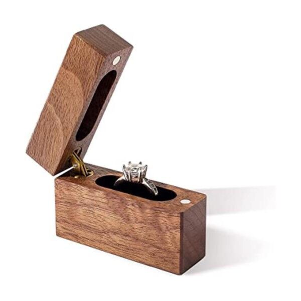 Wislist Caja de anillos de compromiso de madera pequeña y_1