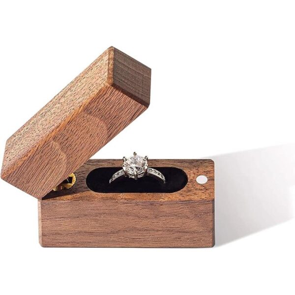 Wislist Caja de anillos de compromiso de madera pequeña y_4