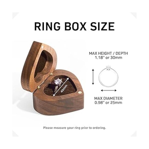 Wislist Caja de anillos de madera de nogal en forma de_3