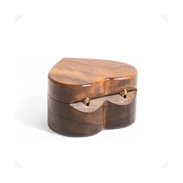 Wislist Caja de anillos de madera de nogal en forma de_5
