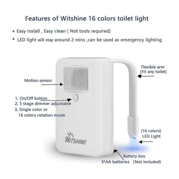 Witshine Juego de 6 luces nocturnas para inodoro 16_3