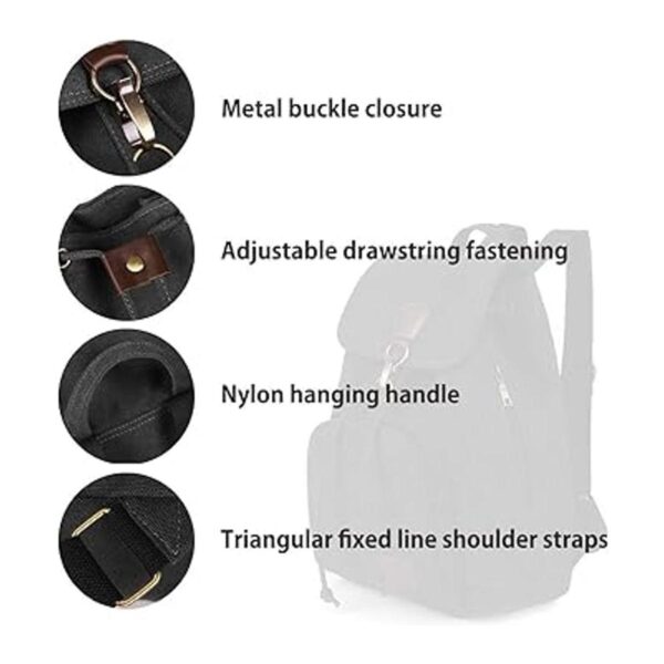 WITERY Mochila de lona para mujer mochila escolar para